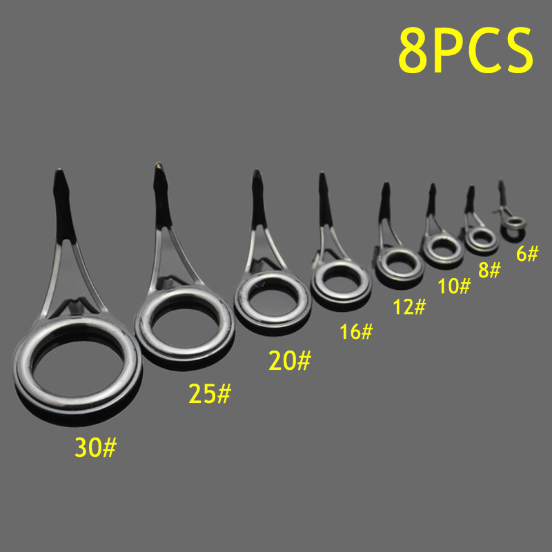 Fishing Rod Guide Replacement - 8pcs Fishing Rod Guide Rings Anti-friction